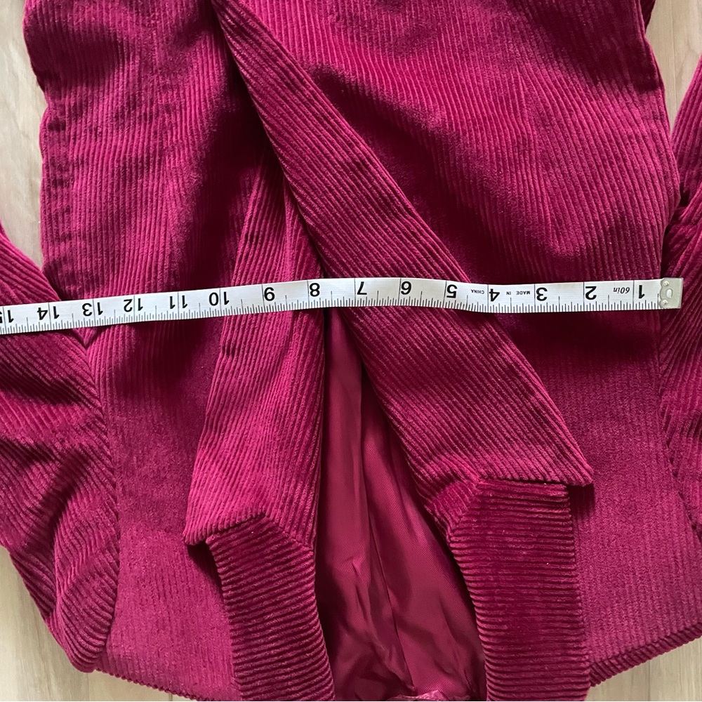 & Other Stories Burgundy Berry Corduroy Double Breasted Blazer - Picture 7 of 9